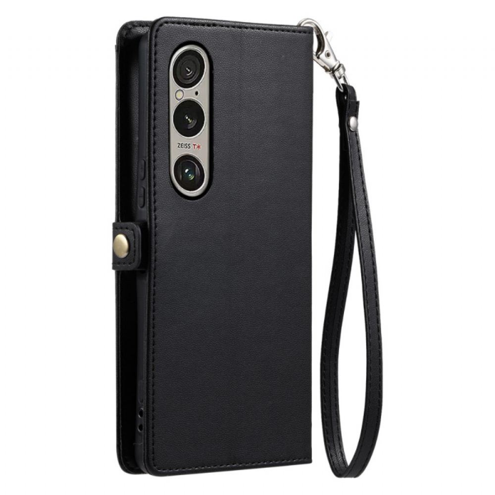 Peněženková Pouzdra Sony Xperia 1 Vii Kryty Na Mobil Pouzdro A Popruh