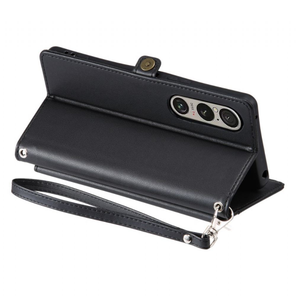 Peněženková Pouzdra Sony Xperia 1 Vii Kryty Na Mobil Pouzdro A Popruh