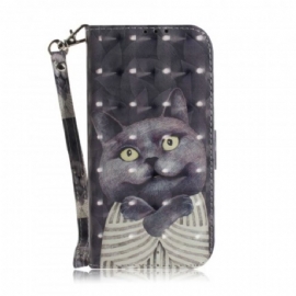 Kryty Na Mobil Na Samsung Galaxy A30 / A20 Na Lana Šedá Strappy Cat