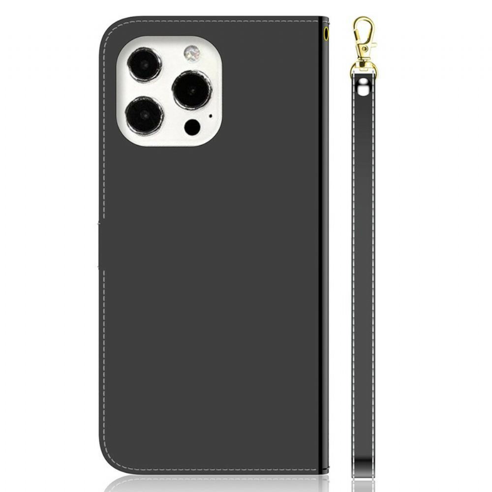 Flipové Pouzdro Na iPhone 13 Pro Kryt Na Zrcadlo Z Umělé Kůže