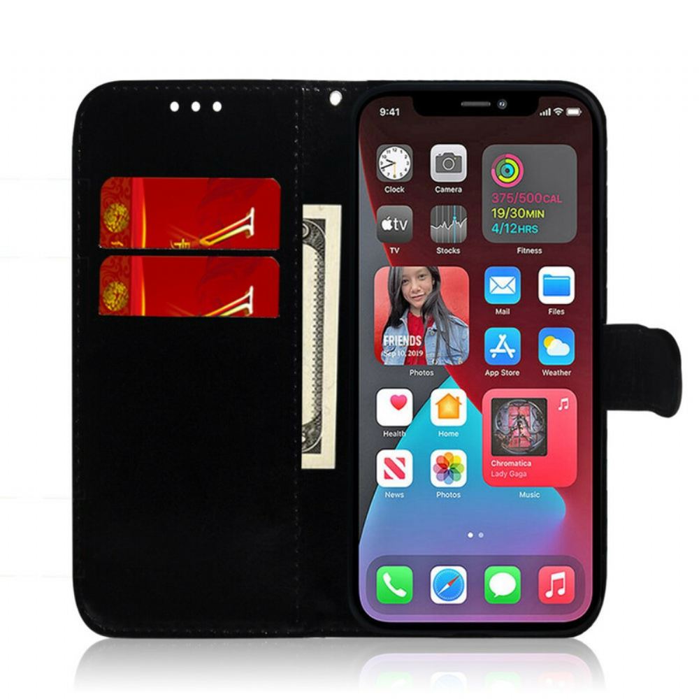 Flipové Pouzdro Na iPhone 13 Pro Kryt Na Zrcadlo Z Umělé Kůže