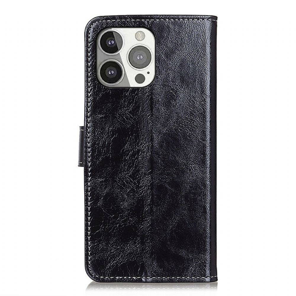 Flipové Pouzdro Na iPhone 13 Pro Lesklé A Viditelné Švy