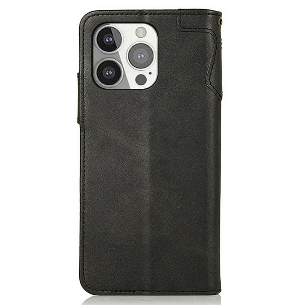 Flipové Pouzdro Na iPhone 13 Pro Magnetické Tlačítko Khazneh