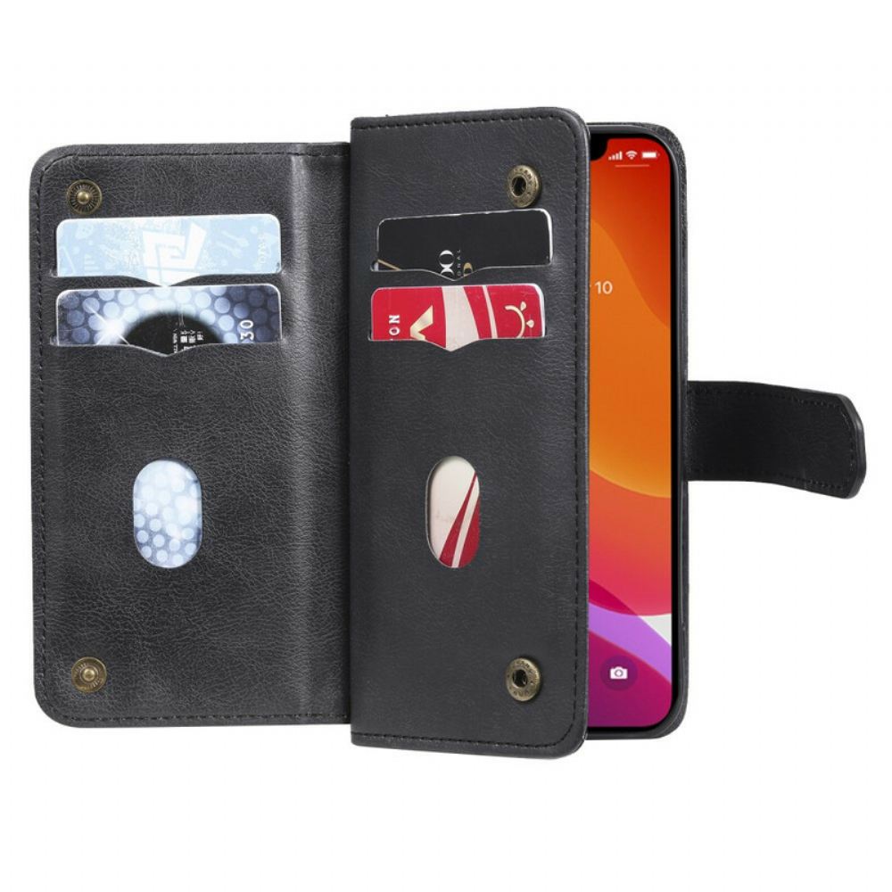 Flipové Pouzdro Na iPhone 13 Pro Multifunkční Držák Na 10 Karet
