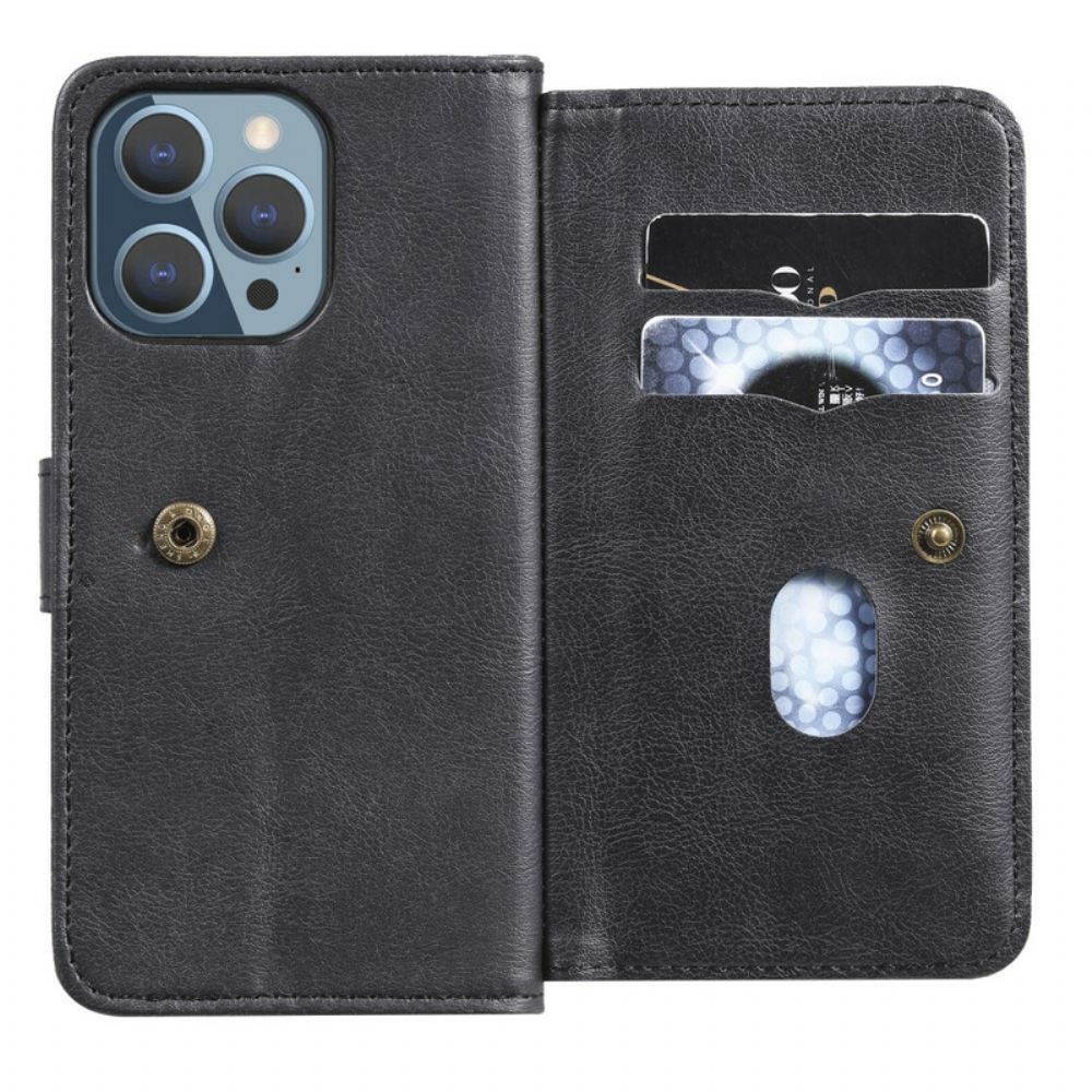 Flipové Pouzdro Na iPhone 13 Pro Multifunkční Držák Na 10 Karet