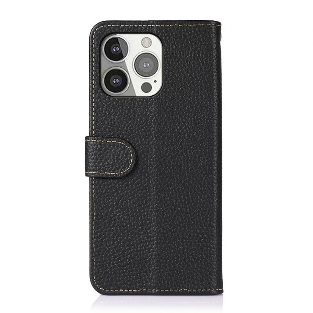 Flipové Pouzdro Na iPhone 13 Pro Originální Khazneh Litchi Kůže