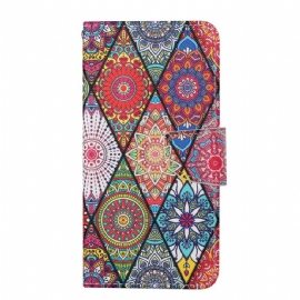 Flipové Pouzdro Na iPhone 13 Pro Patchwork S Popruhem