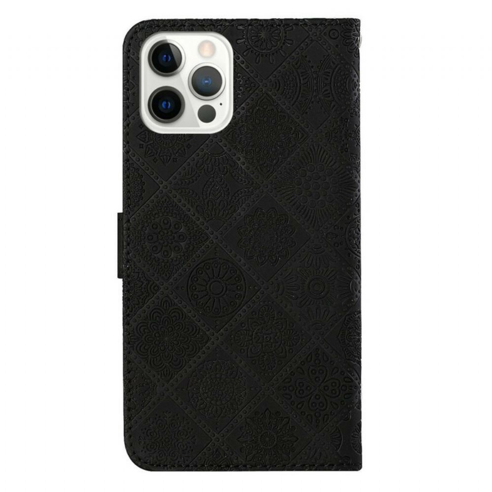 Kožené Pouzdro Na iPhone 13 Pro Tapiserie