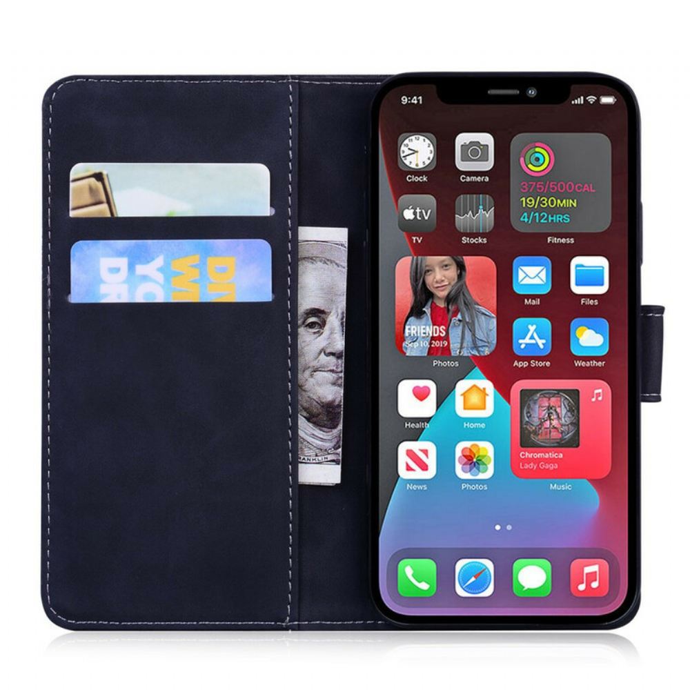Kožené Pouzdro Na iPhone 13 Pro Tiger Face Print