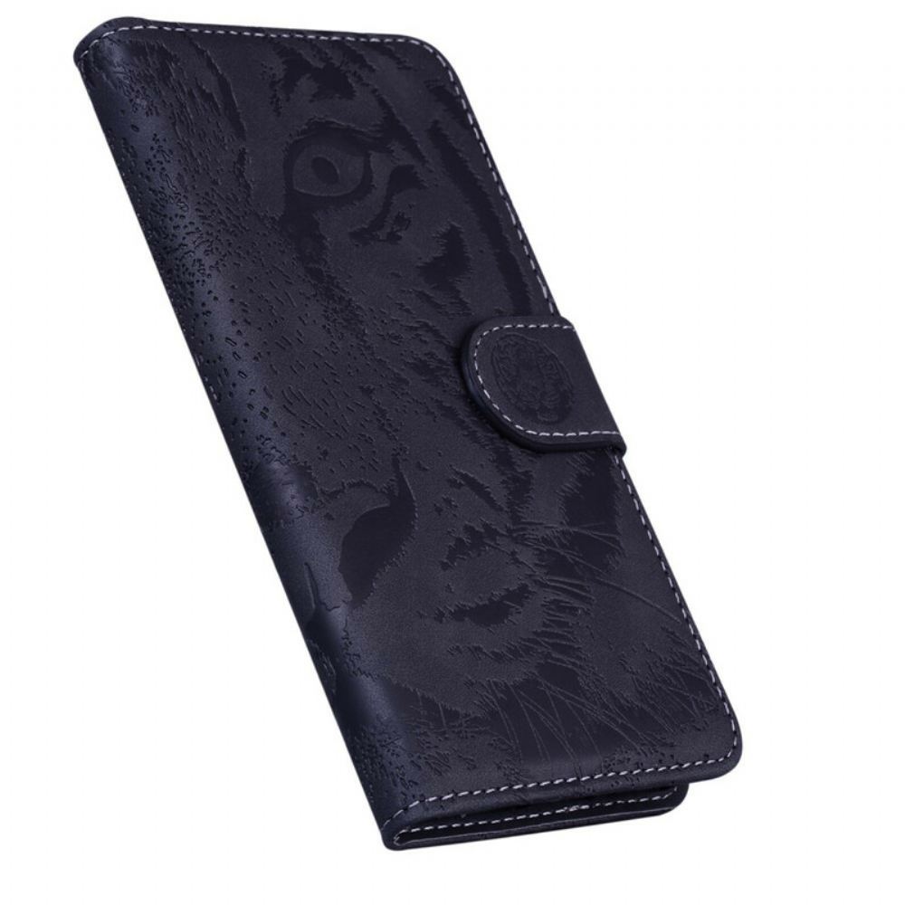 Kožené Pouzdro Na iPhone 13 Pro Tiger Face Print