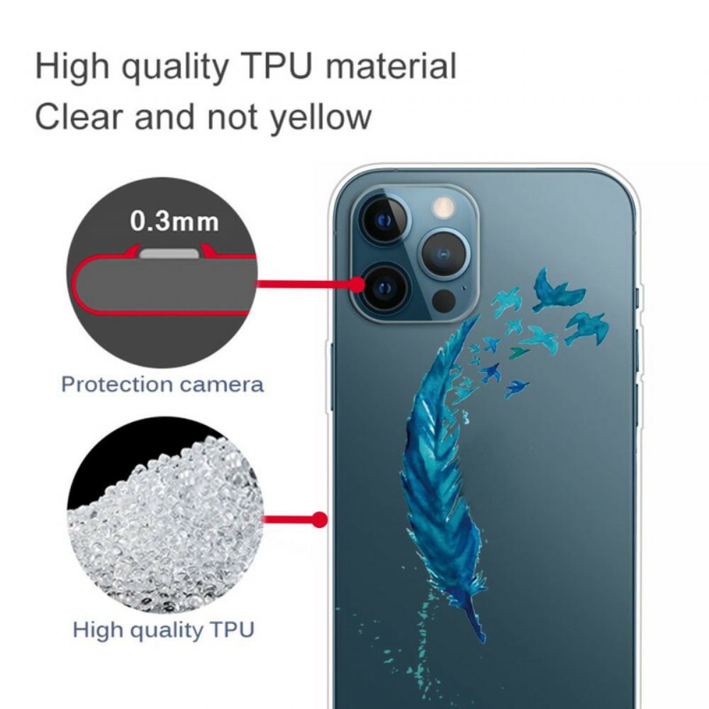 Kryt Na iPhone 13 Pro Krásné Modré Pírko