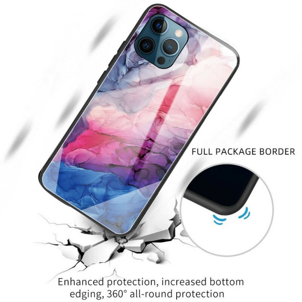 Kryt Na iPhone 13 Pro Mramorové Tvrzené Sklo