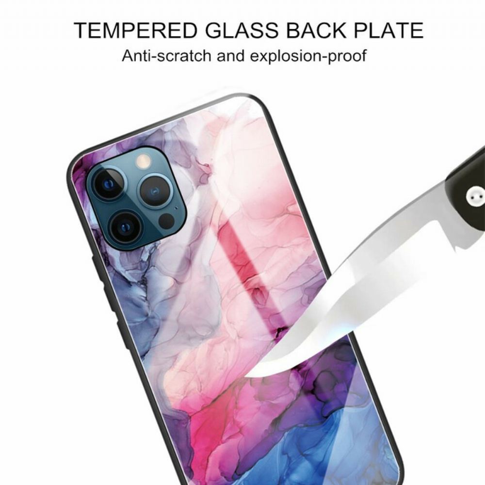 Kryt Na iPhone 13 Pro Mramorové Tvrzené Sklo