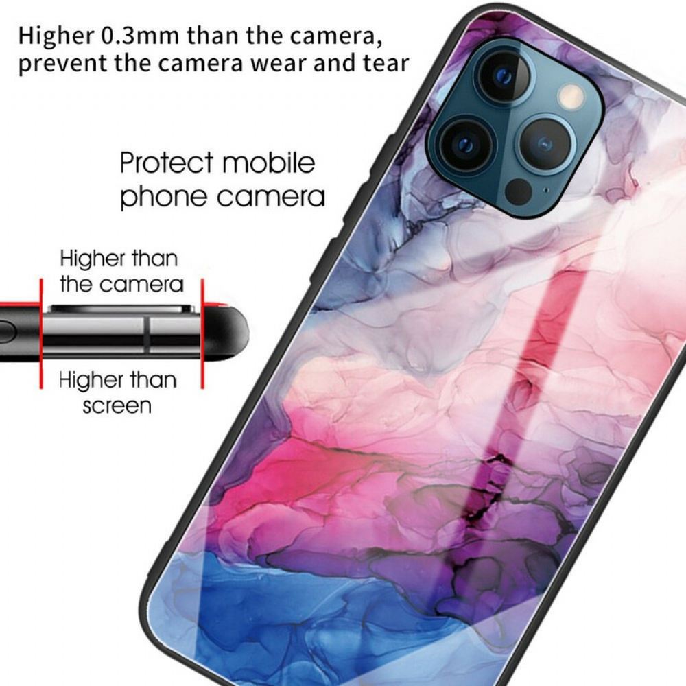 Kryt Na iPhone 13 Pro Mramorové Tvrzené Sklo