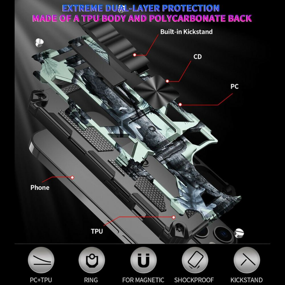Kryt Na iPhone 13 Pro Odnímatelná Podpůrná Kamufláž