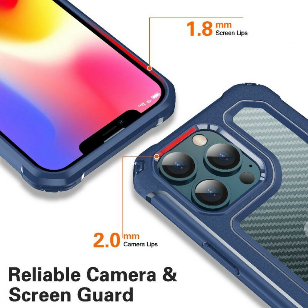 Kryt Na iPhone 13 Pro Čirá Textura Uhlíkových Vláken