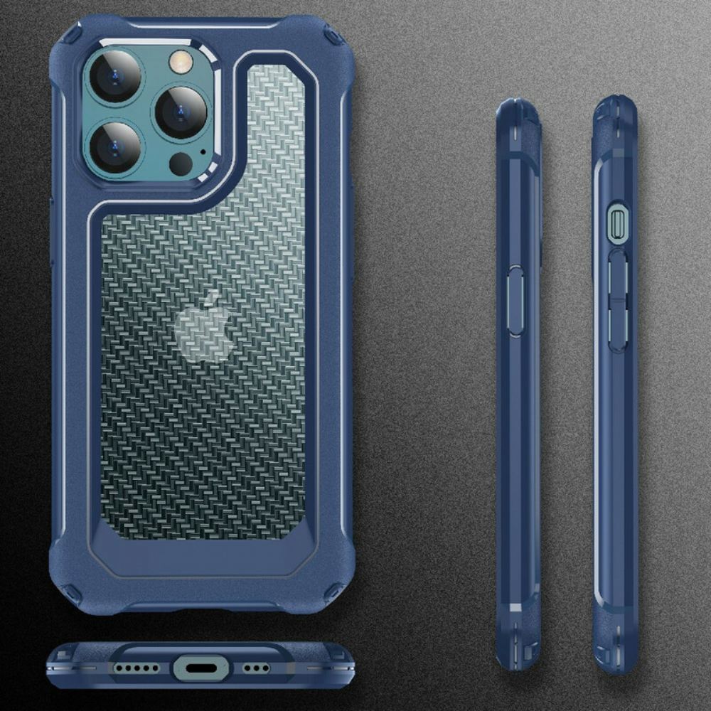 Kryt Na iPhone 13 Pro Čirá Textura Uhlíkových Vláken
