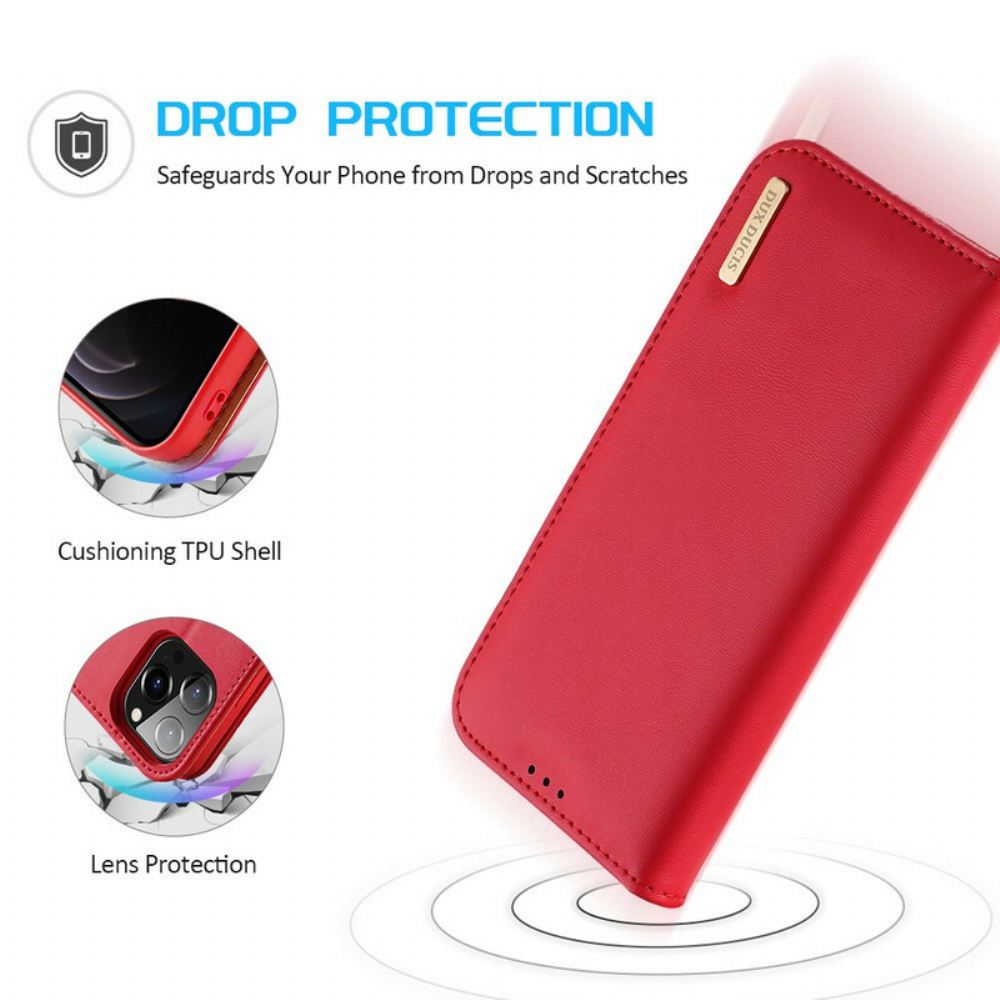 Kryty Na Mobil Na iPhone 13 Pro Flipové Pouzdro Dux Ducis Rfid Dělená Kůže