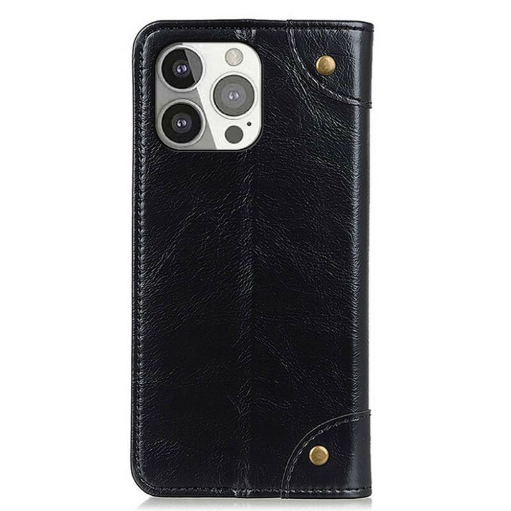 Kryty Na Mobil Na iPhone 13 Pro Flipové Pouzdro Vintage Nýty
