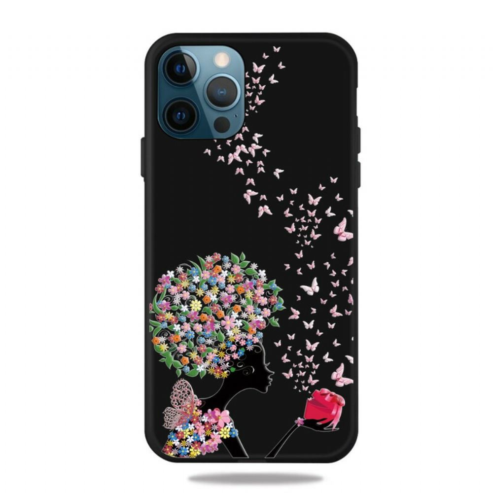 Kryty Na Mobil Na iPhone 13 Pro Žena S Květinovou Hlavou
