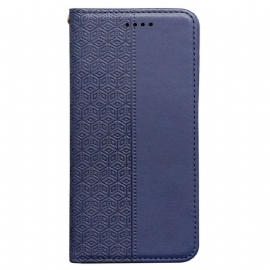 Kožené Pouzdro Folio Na Realme 14 5g Kostkovaný Okraj A Pásek