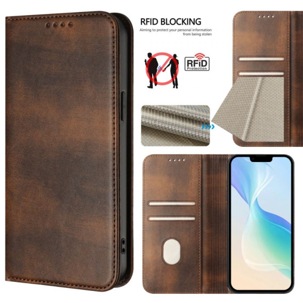 Kožené Pouzdro Folio Realme 14 5g Retro Rfid Ochrana