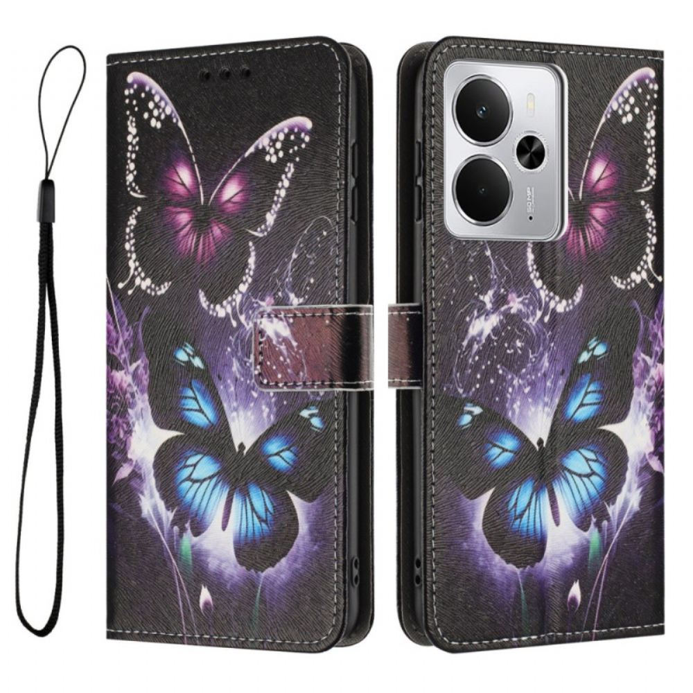 Kožený Kryt Na Realme 14 5g Dva Motýli