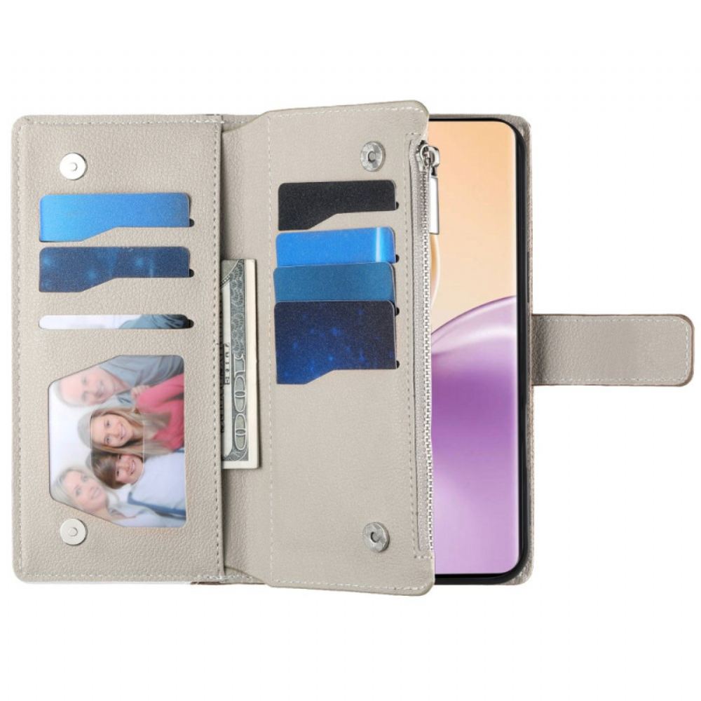 Kožený Kryt Na Realme 14 5g Dvoubarevná S Páskem