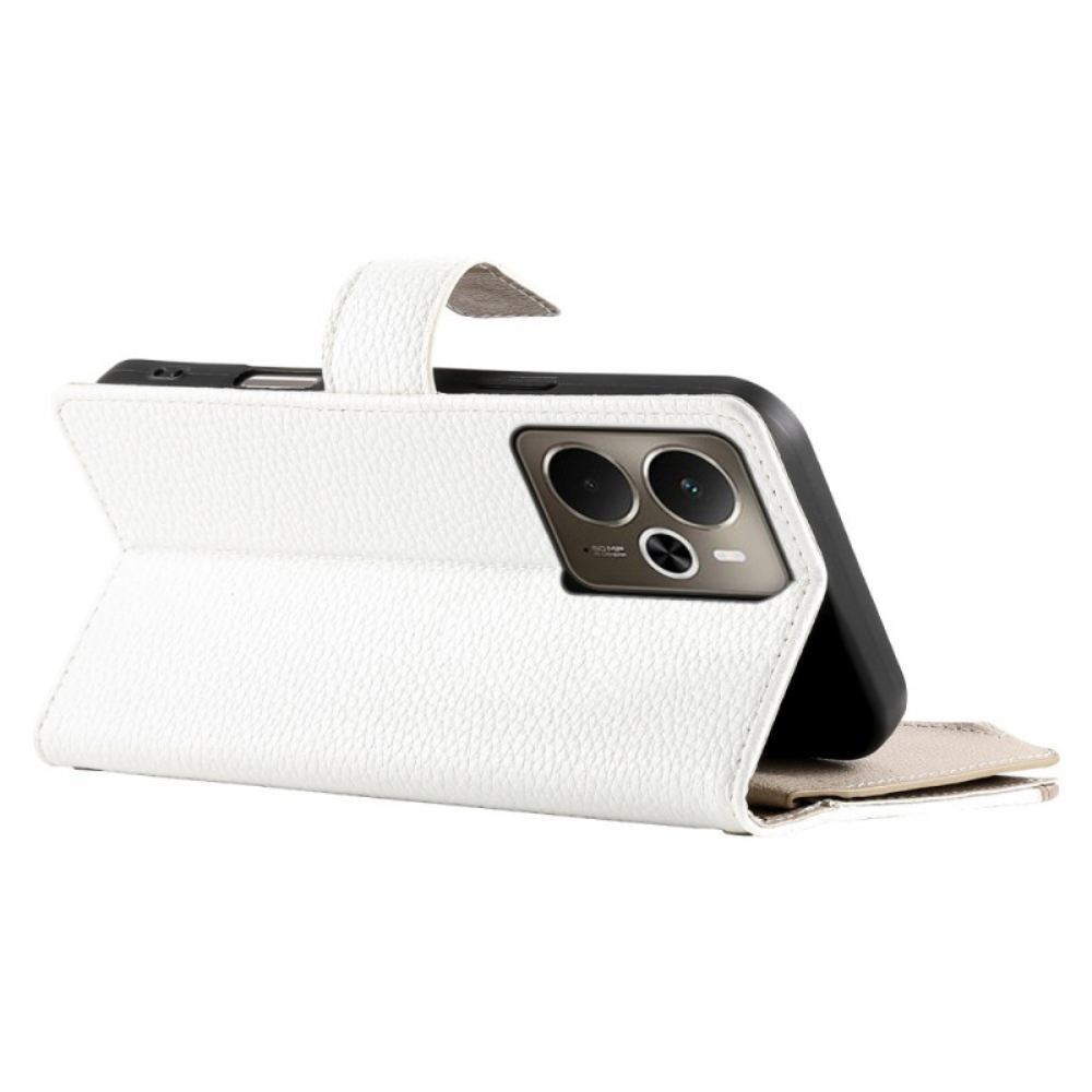 Kožený Kryt Na Realme 14 5g Dvoubarevná S Páskem