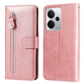 Kožený Kryt Na Realme 14 5g Kapsa Na Zip