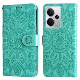 Kožený Kryt Na Realme 14 5g Slunečnicový Vzor