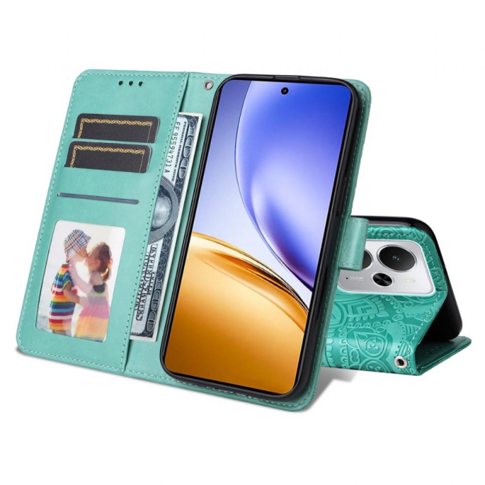 Kožený Kryt Na Realme 14 5g Slunečnicový Vzor