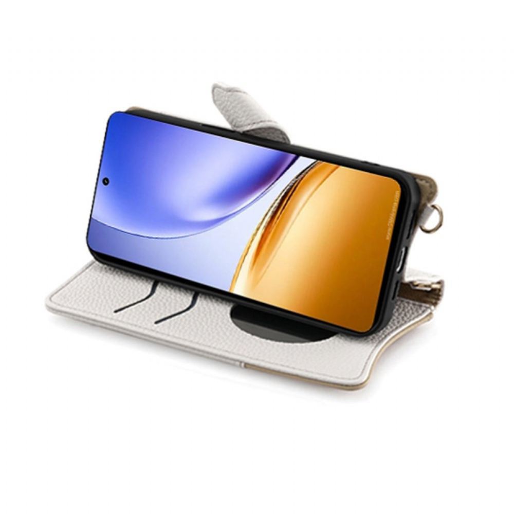 Kožený Kryt Realme 14 5g Design Peněženky S Řetízkem