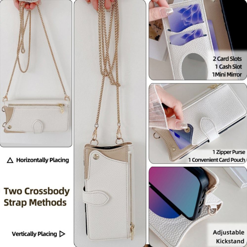 Kožený Kryt Realme 14 5g Design Peněženky S Řetízkem