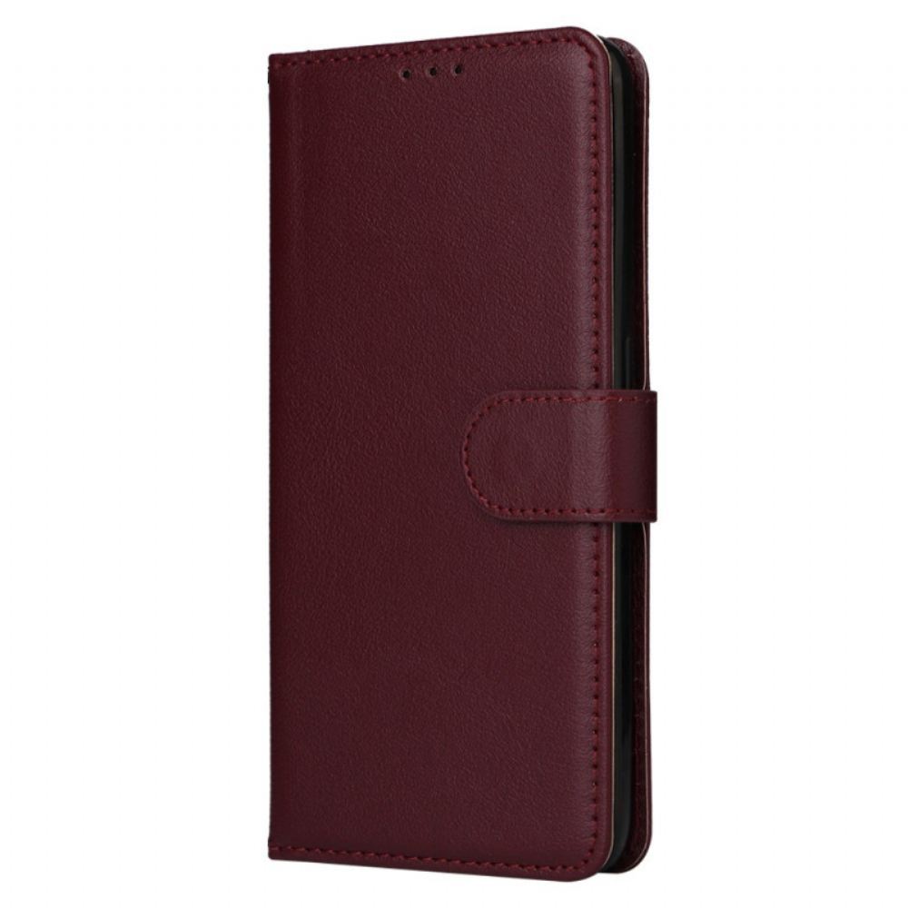 Kožený Kryt Realme 14 5g Jednobarevná S Páskem