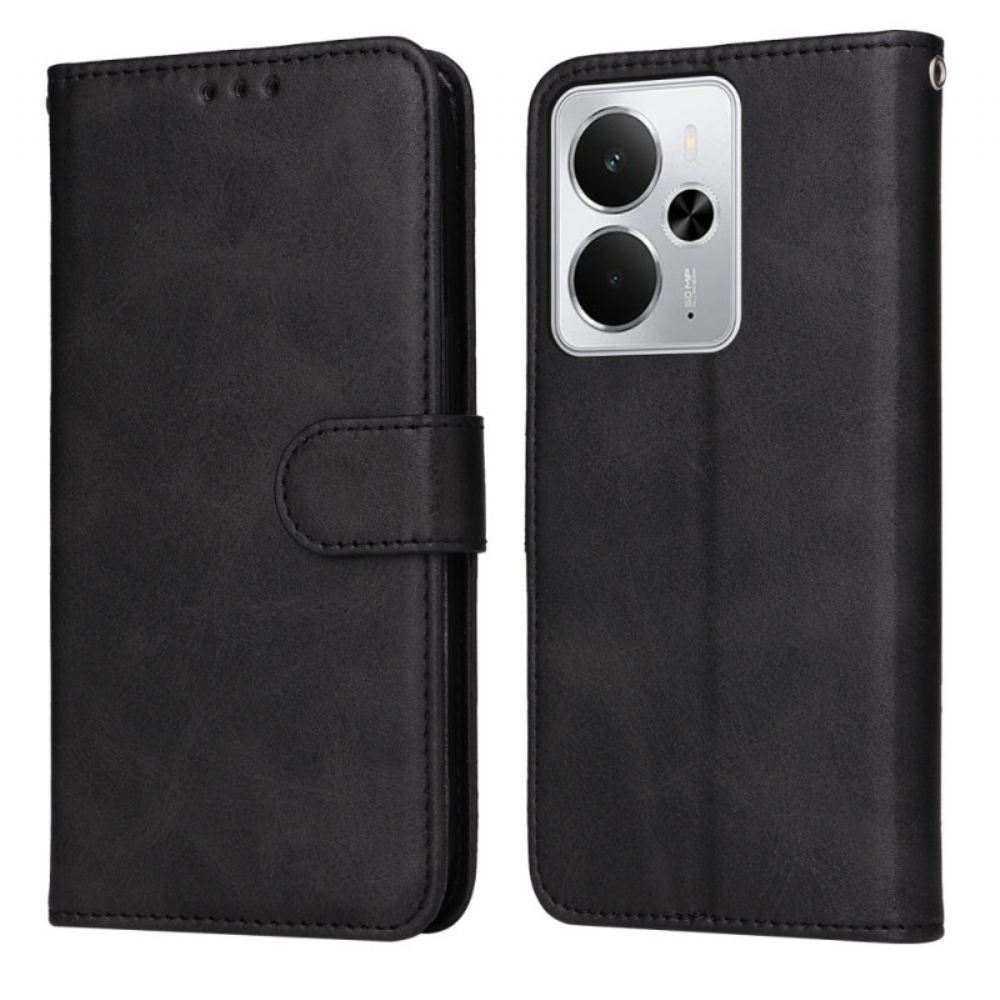 Kožený Kryt Realme 14 5g Jednobarevný