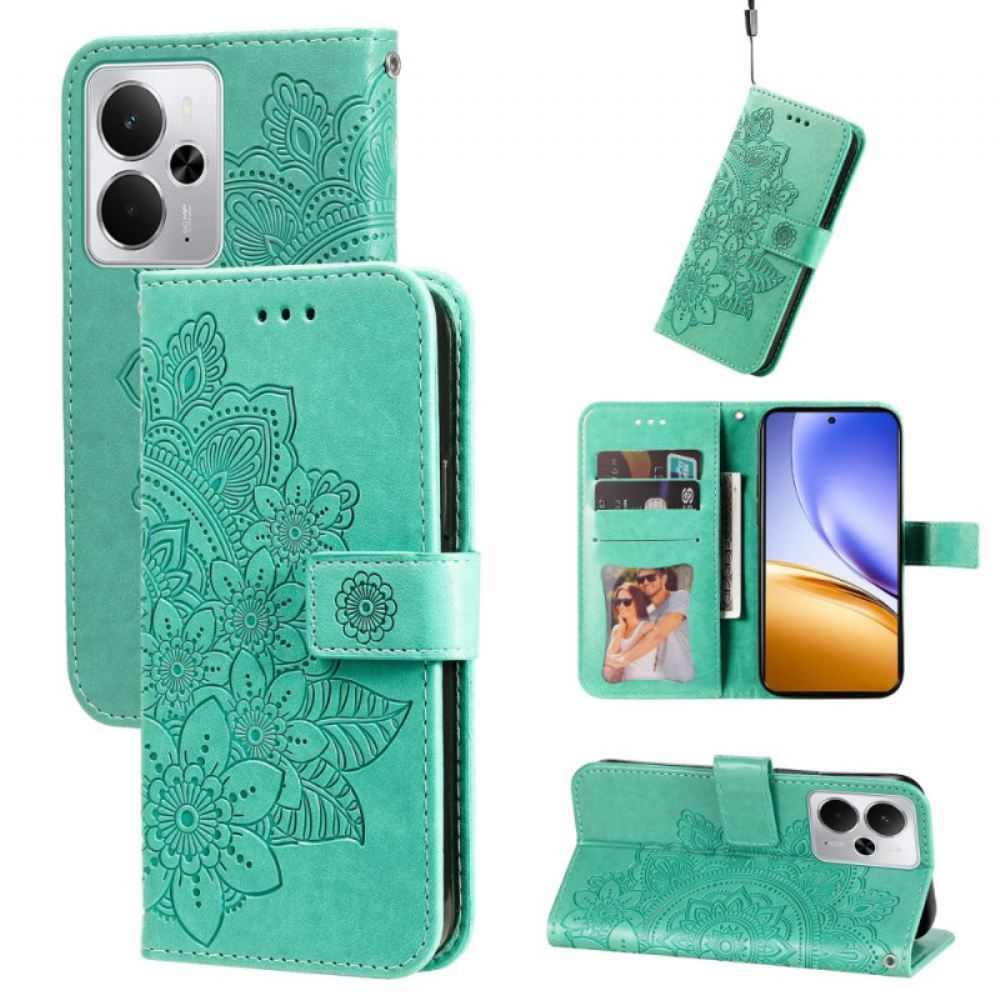 Kožený Kryt Realme 14 5g Mandalový Potisk