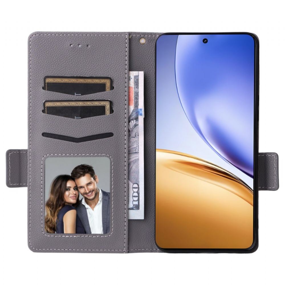 Kožený Kryt Realme 14 5g Popruh S Texturou Liči