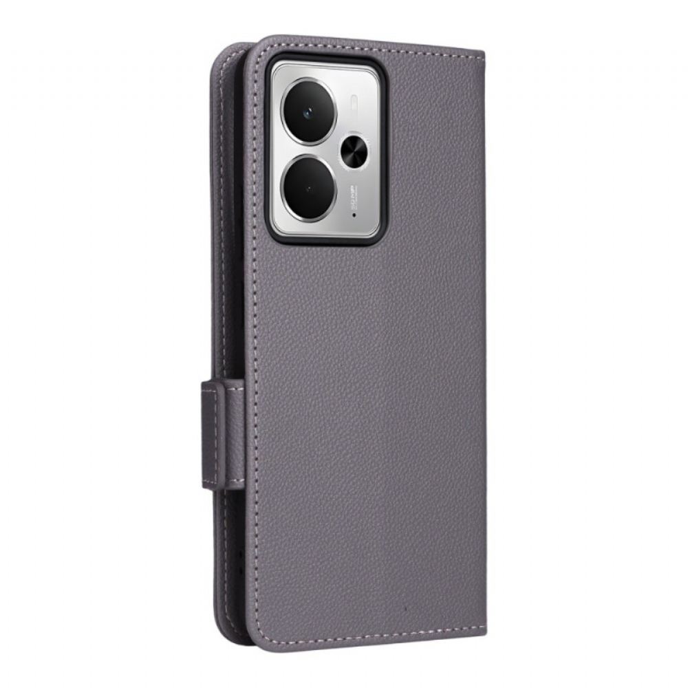 Kožený Kryt Realme 14 5g Popruh S Texturou Liči