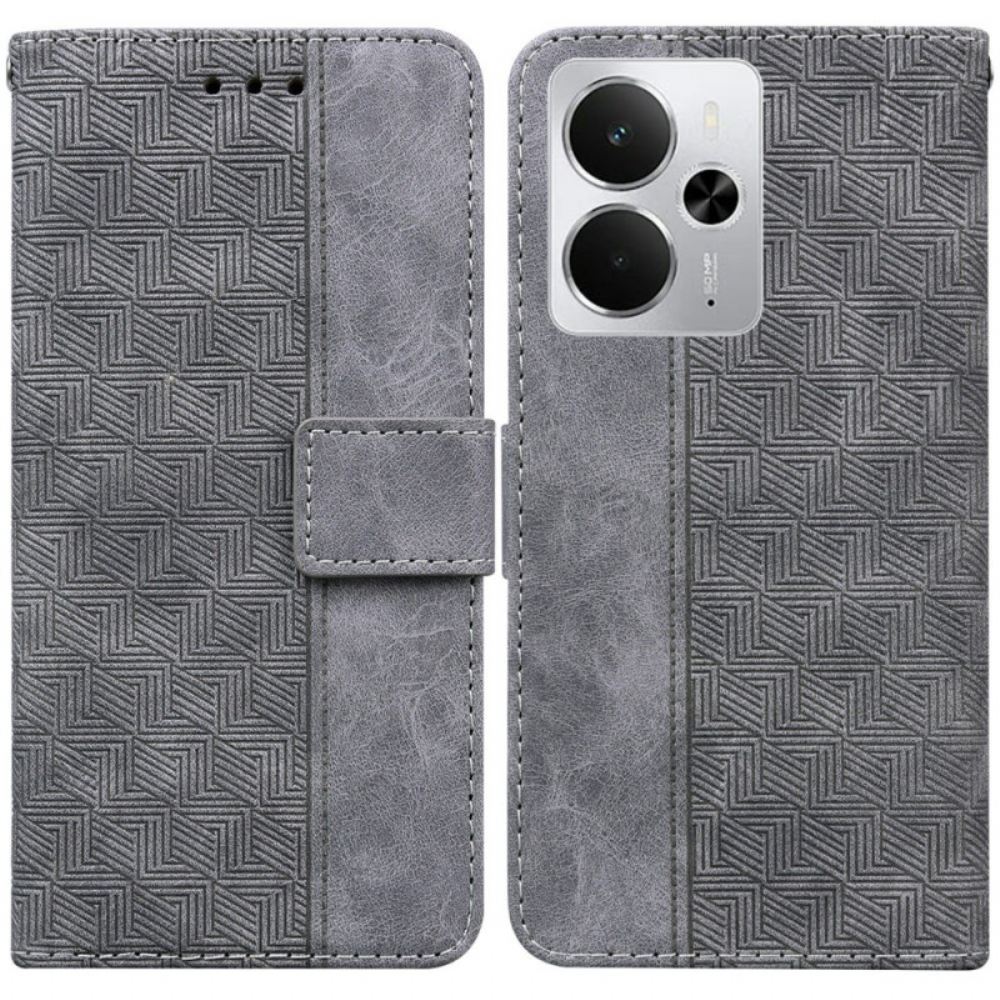 Kožený Kryt Realme 14 5g Tkaný Vzor