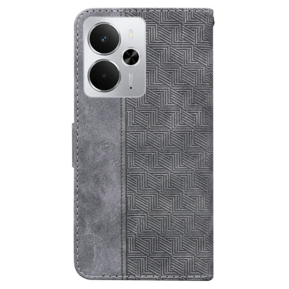 Kožený Kryt Realme 14 5g Tkaný Vzor