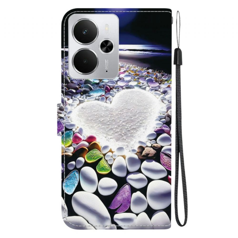 Kožený Kryt Realme 14 5g Vzor Srdce