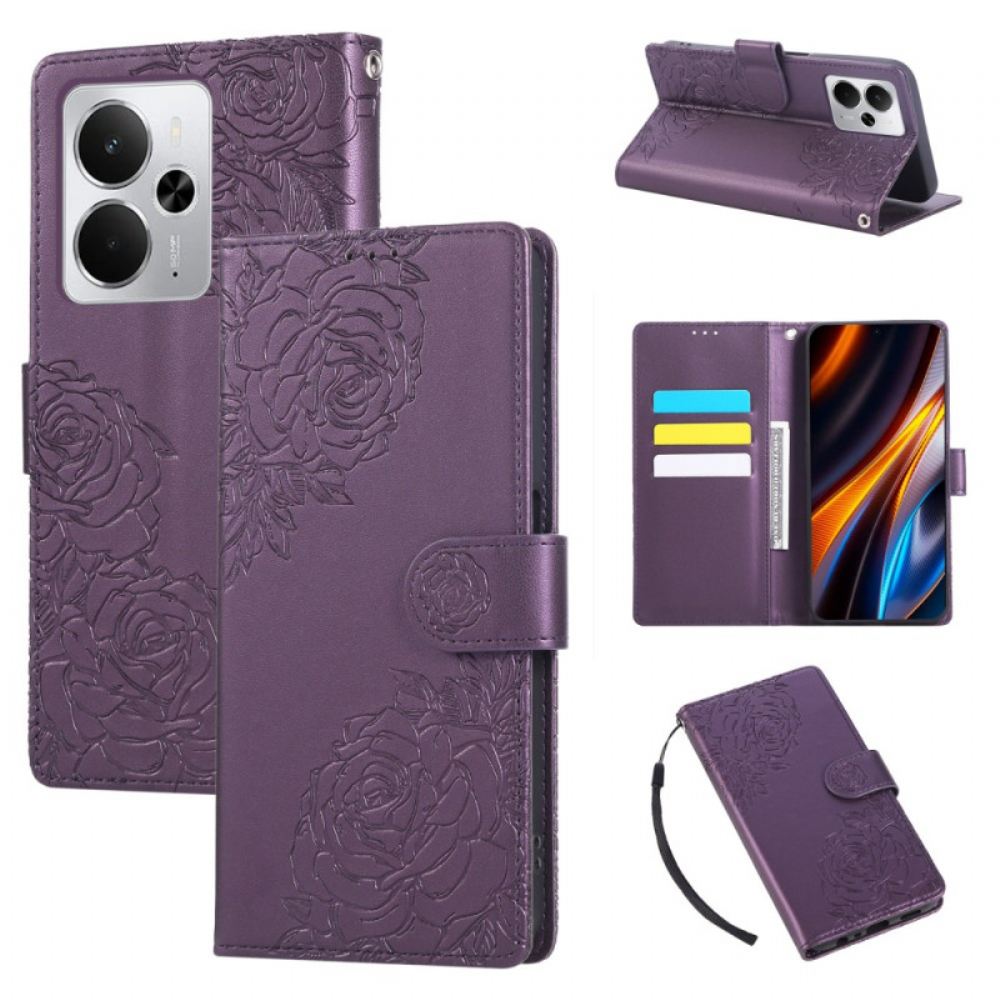 Peněženková Pouzdra Realme 14 5g Krajkové Květiny