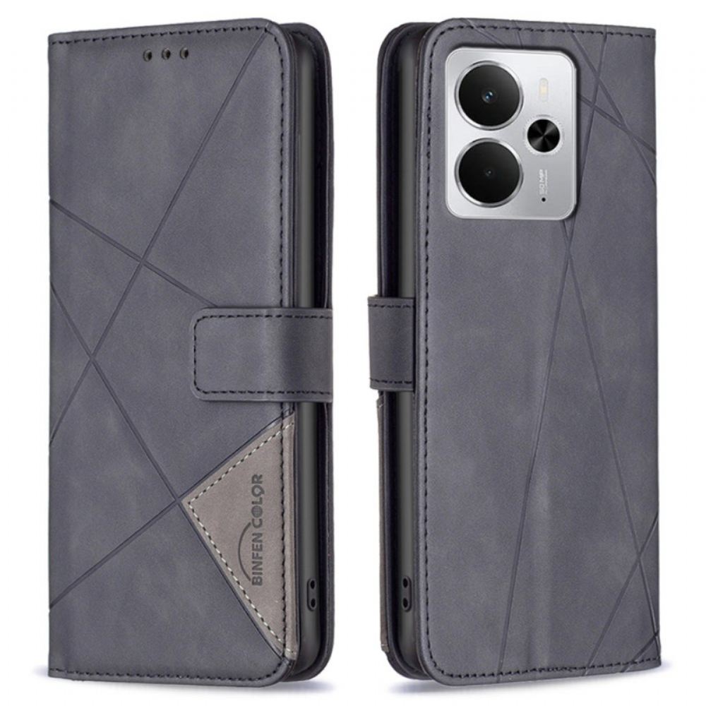 Peněženková Pouzdra Realme 14 5g Kryty Na Mobil Geometrický Barevný Vzor Binfen