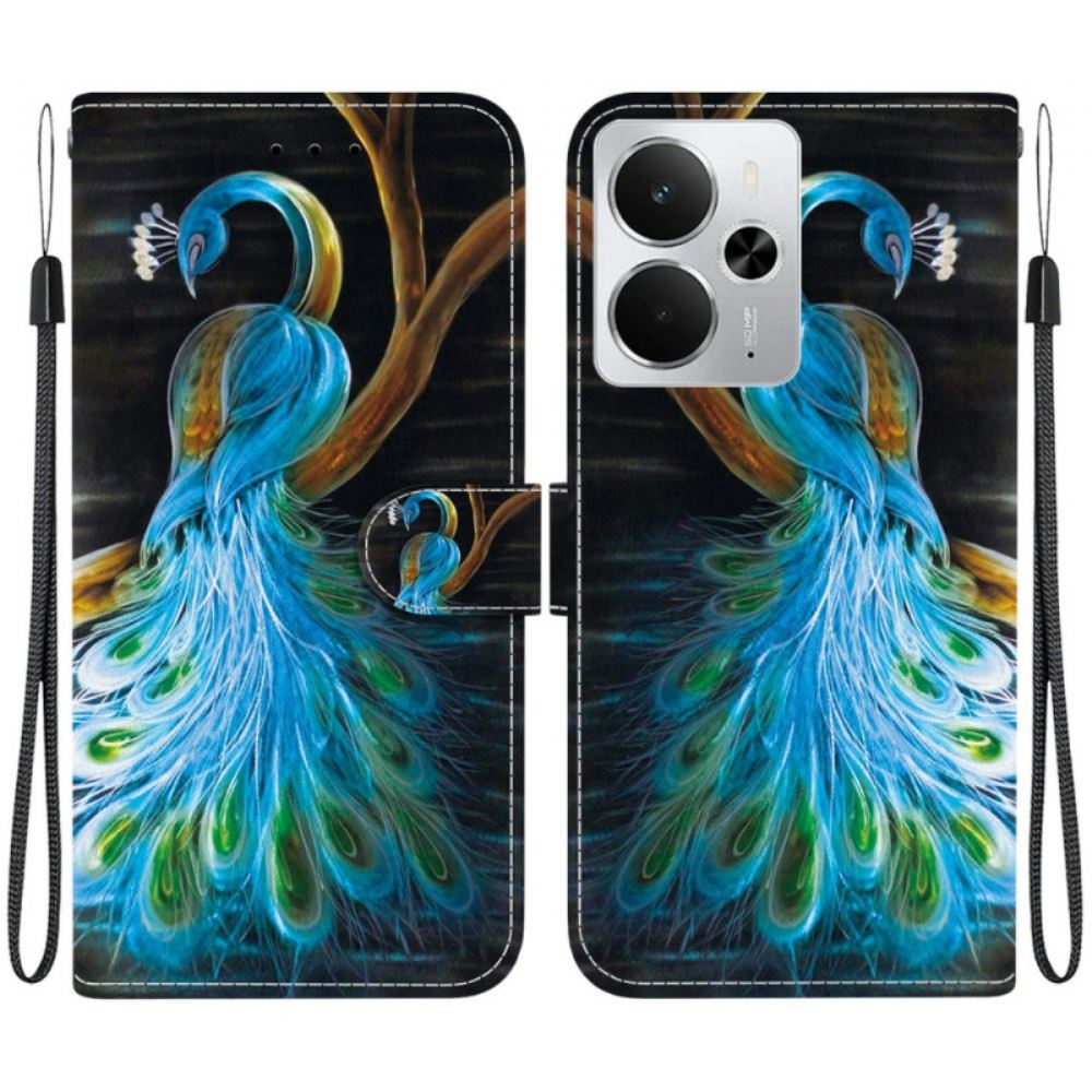 Peněženková Pouzdra Realme 14 5g Kryty Na Mobil Vzor Páva