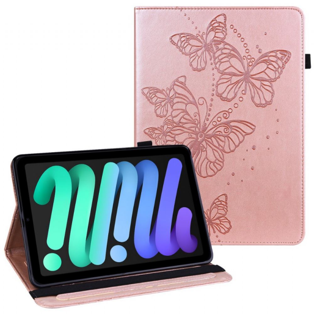 Flipové Pouzdro Na iPad Mini 6 (2021) Vzor Tisku Motýlů