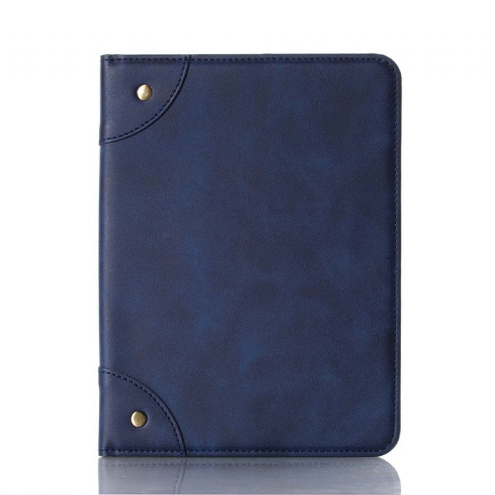 Kožené Pouzdro Folio Na iPad Mini 6 (2021) Vintage Nýty Z Umělé Kůže