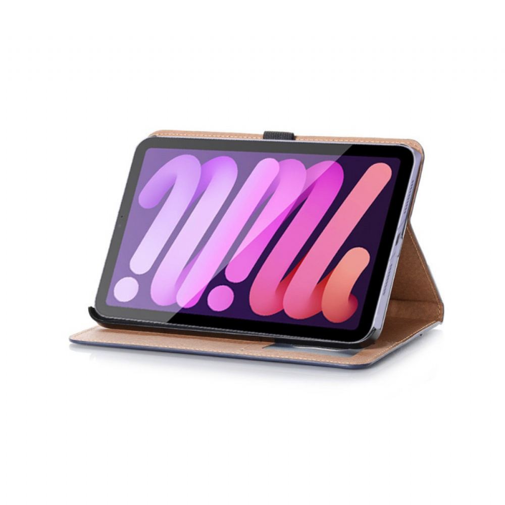 Kožené Pouzdro Folio Na iPad Mini 6 (2021) Vintage Nýty Z Umělé Kůže
