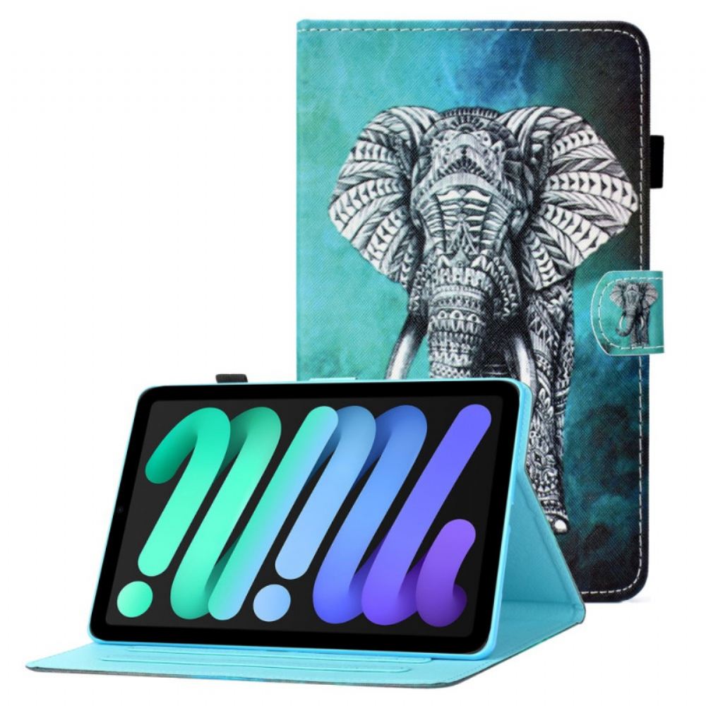 Kožené Pouzdro Na iPad Mini 6 (2021) Kmenový Slon