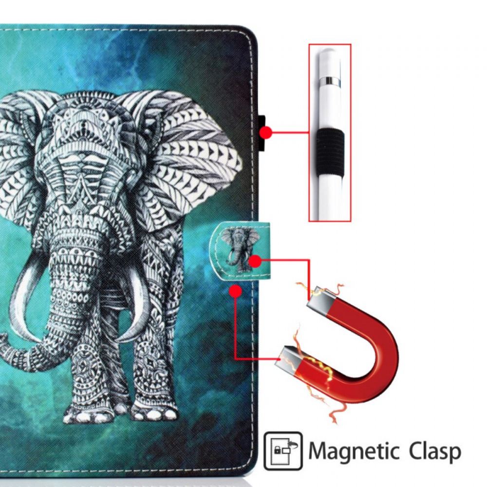 Kožené Pouzdro Na iPad Mini 6 (2021) Kmenový Slon